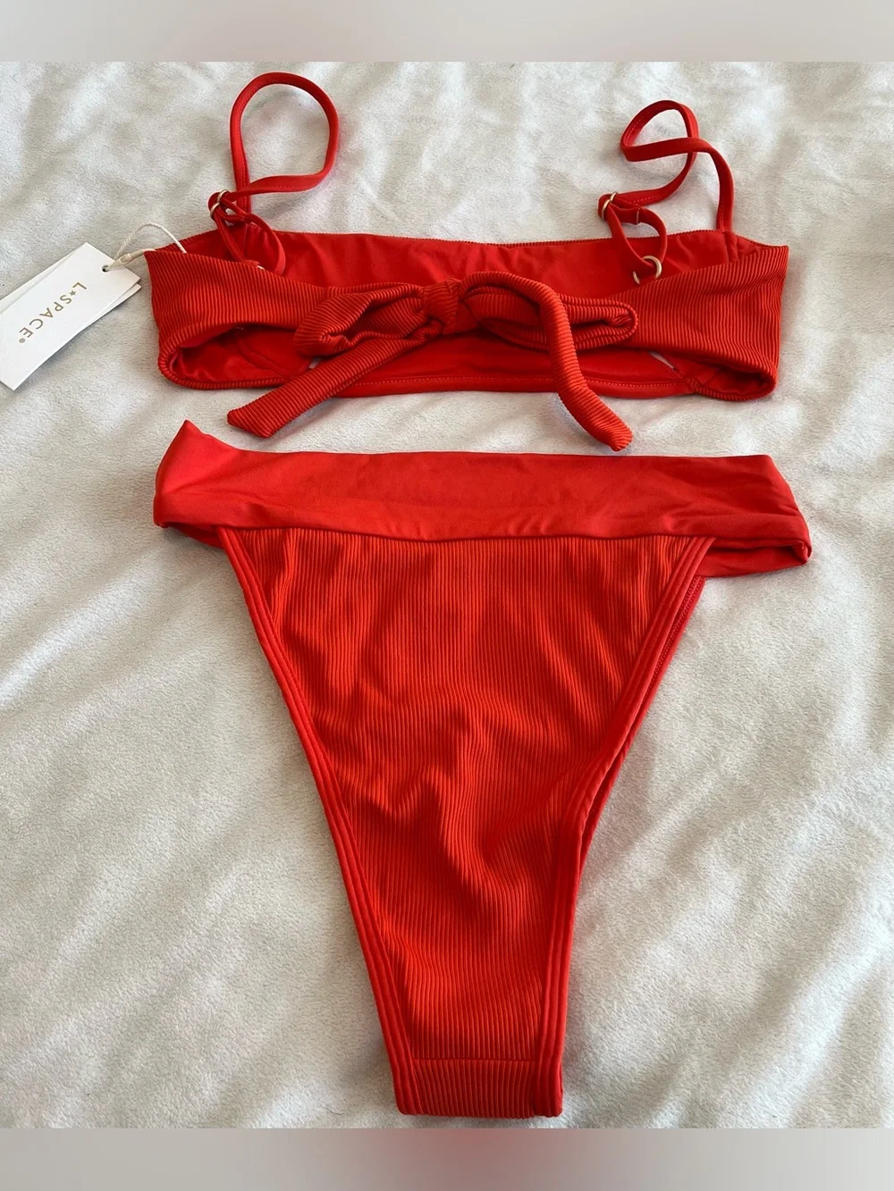 L*Space Bikini Set Hazel Top & Lola Bitsy Bottom XS Pimento Red Resortwear Swim